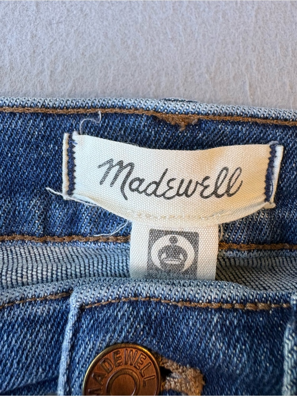Madewell Cali Demi Boot Medium Blue High-Rise Cropped Flare Jeans Sz 27 - Picture 6 of 9